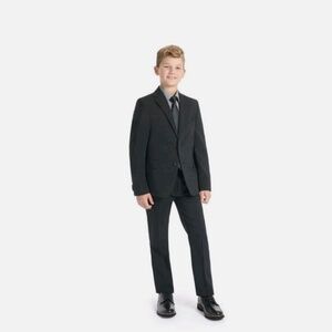 Kenneth Cole Techno Reaction Kids Performance Fabric Slim Fit Suit Black Sz 16